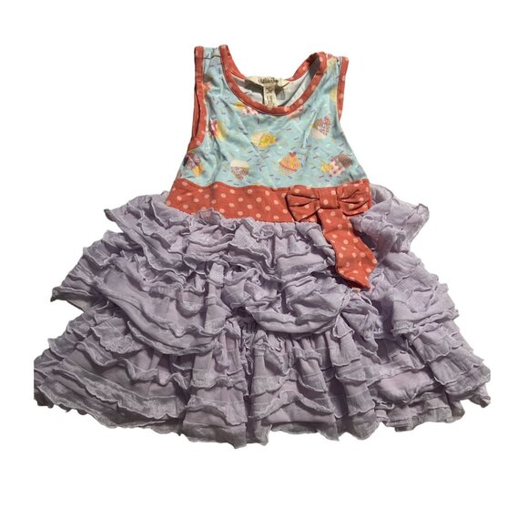 Matilda Jane Let's Eat Cake Ruffle A-Line Dress Girls Size 2 Excellent VERY Gent - Picture 1 of 5